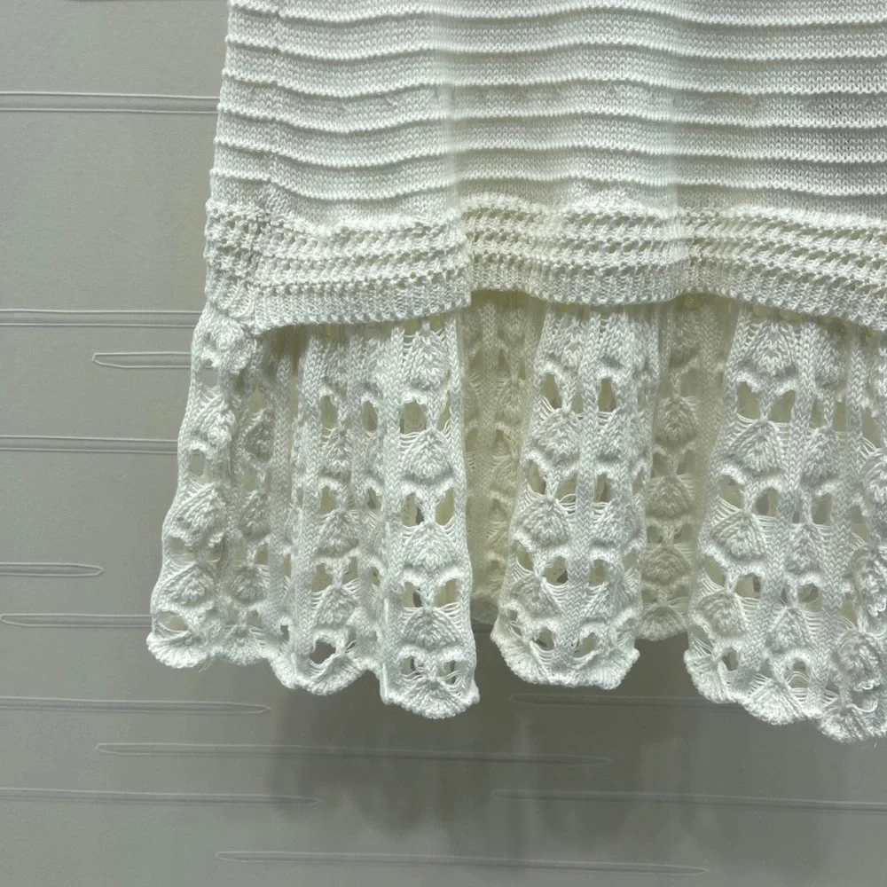 Miu Miu Ivory Crochet Strapless Dress - Picture 5 of 9